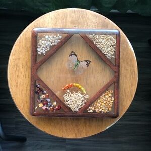 Vintage Lucite Butterfly Footed Trivet